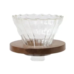 Brew Pro 2-4 Cup Crystal Glass Dripper With Wood Collar