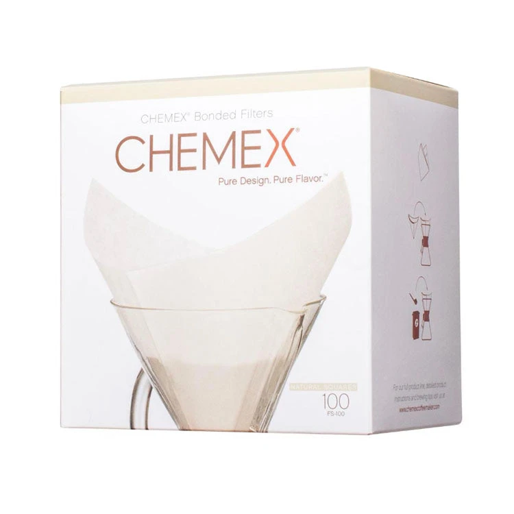 Chemex Square Paperfilters 6-8-10 Cup X 100 3 Chemex Square Paperfilters 6-8-10 Cup X 100