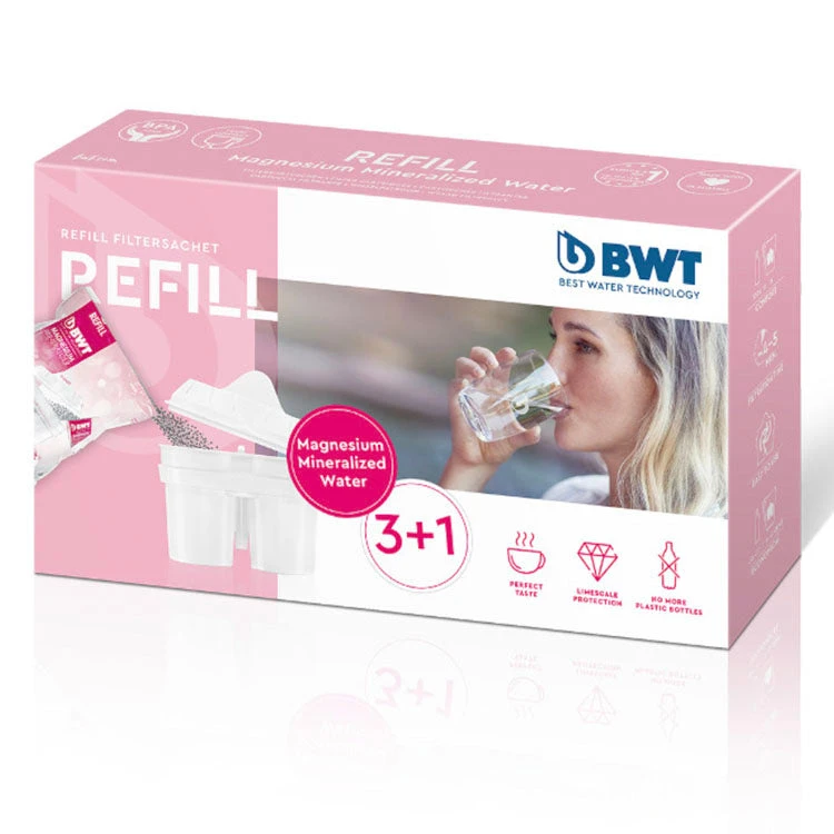 BWT Water Reusable Water Filter Cartridge & 3X Refills 3 BWT Water Reusable Water Filter Cartridge & 3X Refills